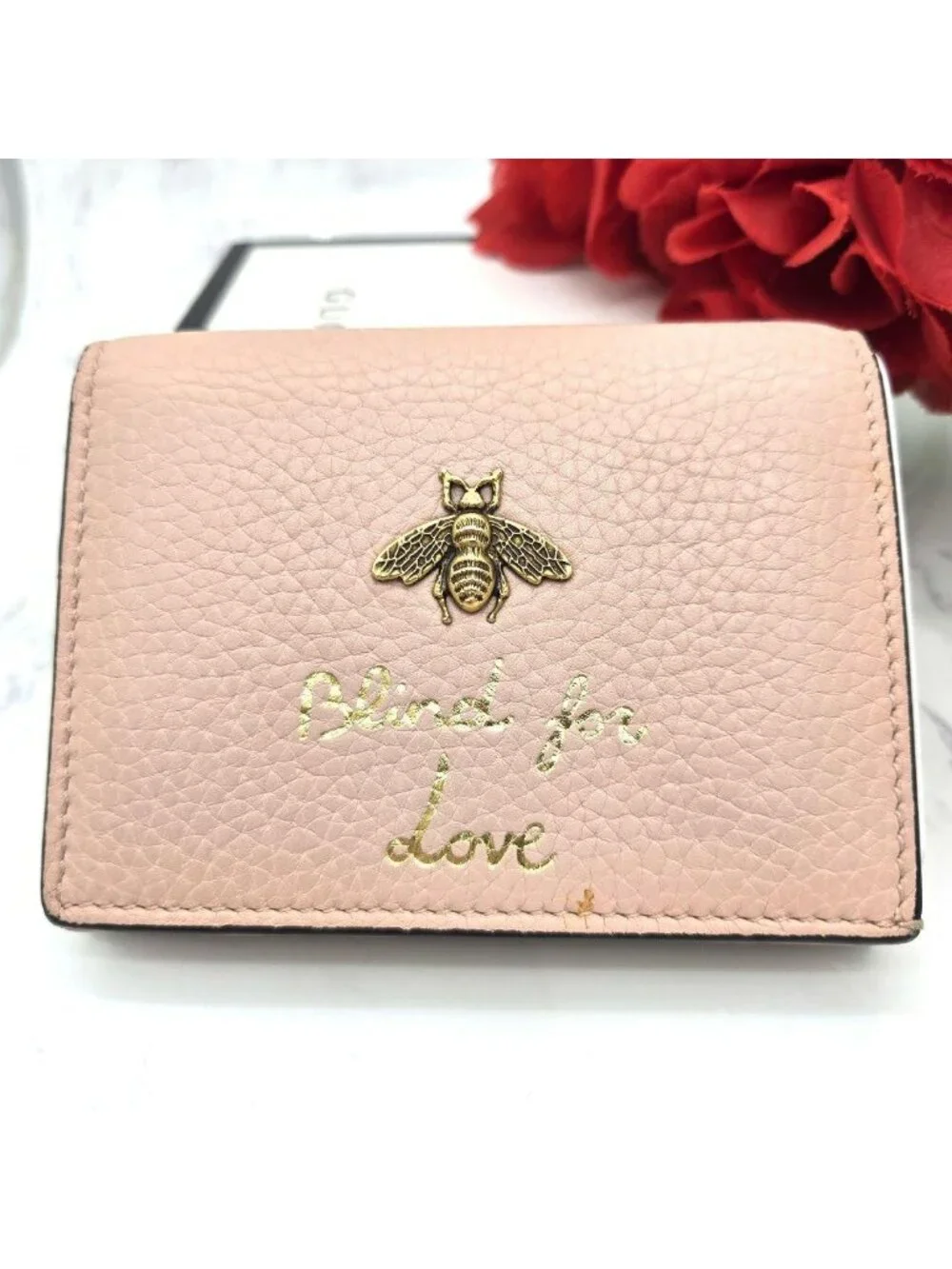 Gucci Fold Wallet Animalier Bee Leather